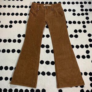 Vintage Y2K Gap Low Rise Flare Carpenter Pants 2 Camel Corduroy Preppy Hippie